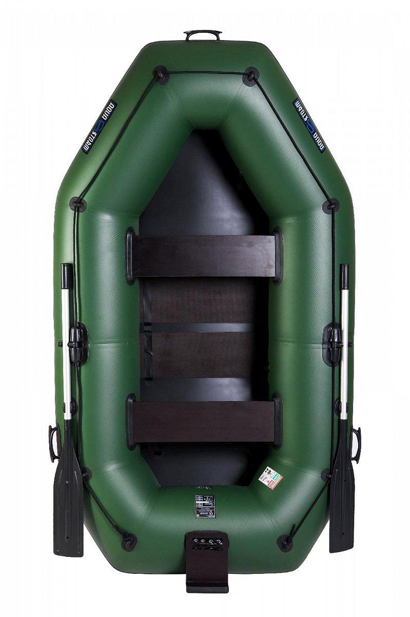 Човен надувний з ПВХ човен Aqua Storm SS 260 DT гребний човен для риболовлі 2-х місний дерев'яний транець