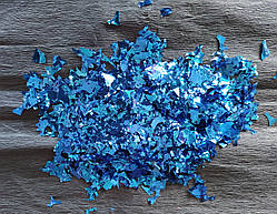 Аксесуари для свята конфеті мішура синій металік 100грам