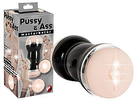 Подвійний мастурбатор вагіна та анус у стриманому корпусі Pussy & Ass Masturbator