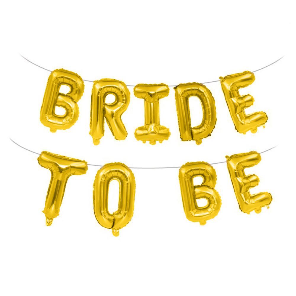 Гірлянда фольгована золота "Bride to be, дівоча вечірка"