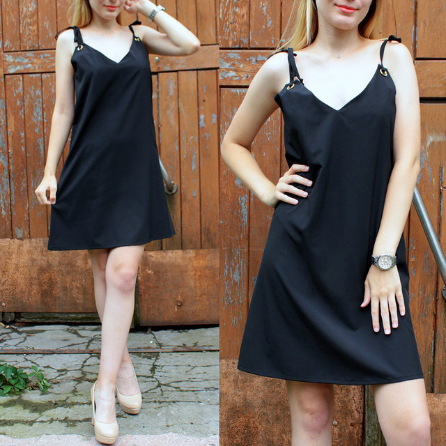 Літнє плаття з люверсами та зав'язками на плечах, фото 1