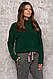 Жіночий в'язаний светр зеленого кольору, фото 2