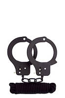 Набір BONDX METAL CUFFS&LOVE ROPE SET, BLACK