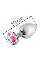 Анальна пробка MAI METAL PLUG WITH STONE, L SILVER