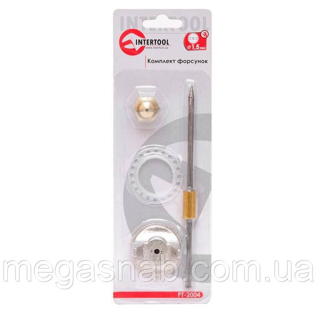 Комплект для фарбопульта 1.5 мм HP РТ-0204-0211 (дюза, повітряна головка, голка) INTERTOOL PT-2004, фото 1