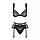 Комплект Obsessive Heartina 3 pcs set black L / XL, Чорний, L/XL, фото 4