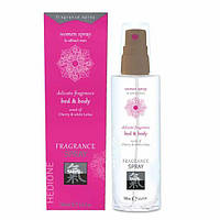 Спрей для тіла та ліжка з феромонами й афродизіаками HOT Fragrance Вишня та білий лотос, 100 мл