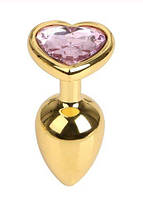 Анальна корок Gold Metal Heart Pink, S