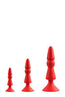 Набір анальних плагів MENZSTUFF 3-PIECE ANAL CONE SET RED