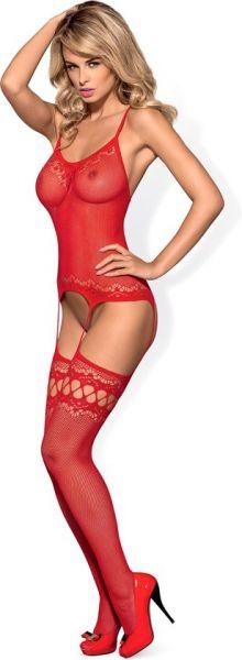 Комбінезон Obsessive Bodystocking F214 Червоний S / M / L, Червоний, One Size