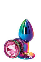 Райдужна анальна пробка REAR ASSETS PINK, S