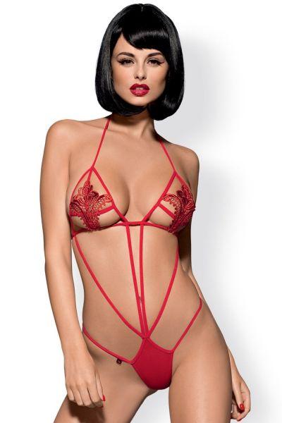 Сексуальний боді OBSESSIVE LUIZA TEDDY, Червоний, S/M