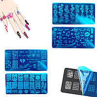 Диск - пластина для стемпінга металевий прямокутний, маленький (12 см на 6 см)