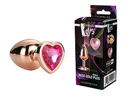 Анальний корок із серцем GLEAMING LOVE ROSE GOLD PLUG SMALL