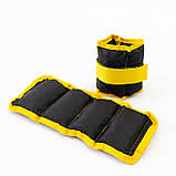 Набір для фітнесу - Килимок для фітнесу та спорту (каремат) + обтяжувачі 2шт по 0.75 кг OSPORT Set 35 (n-0066) Чорно-жовтий, фото 6