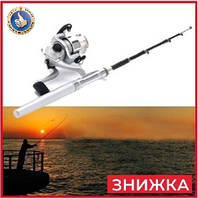 Кишенькова мінівудка-ручка для риболовлі Pocket Pen FishingRod маленька складана вудка спінінг з котушкою