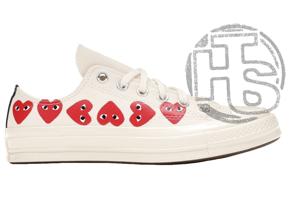 Жіночі кеди Converse Chuck Taylor All-Star 70s Ox Comme des Garcons Play Multi-Heart White 162975C