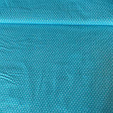 Польська тканина з малюнком з білими квітами на бірюзовому тлі, ш. 160 см, фото 2