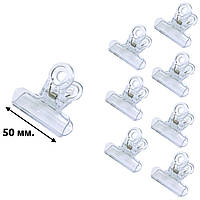 Прозорий затискач (прищепка) пластиковий для нарощування нігтів і створення арки - 50 мм (1 шт)