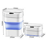 Відро для сміття з сенсорним датчиком складне 8 л сміттєвий кошик з автоматичним відкриттям ZSW-L11, фото 2