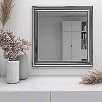 Серебряное зеркало на стену | Квадратное 72х72 Black Mirror | Для туалетного столика