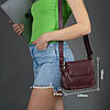 Жіноча шкіряна сумка Берті, натуральна шкіра італійський Краст, колір Вишня, фото 2