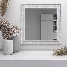 Біле квадратне дзеркало на стіну | 72х72 патина срібло Black Mirror | Для туалетного столика | У спальню