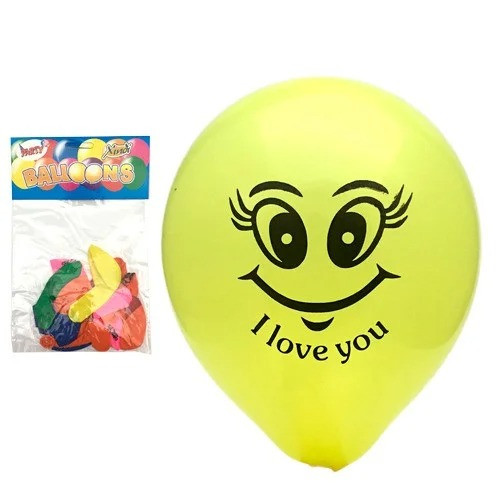 Дитячі повітряні кулі Смайл набір 12 шт., фото 1