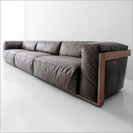 М'який дерев'яний диван з натуральної шкіри "Сокіл", диван з натурального дерева, шкіряний диван, фото 2