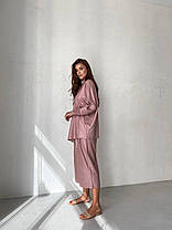 Костюм жіночий Неживість розкішний сорочка вільної крони и Кюлоти Ddi2557 штани, фото 5