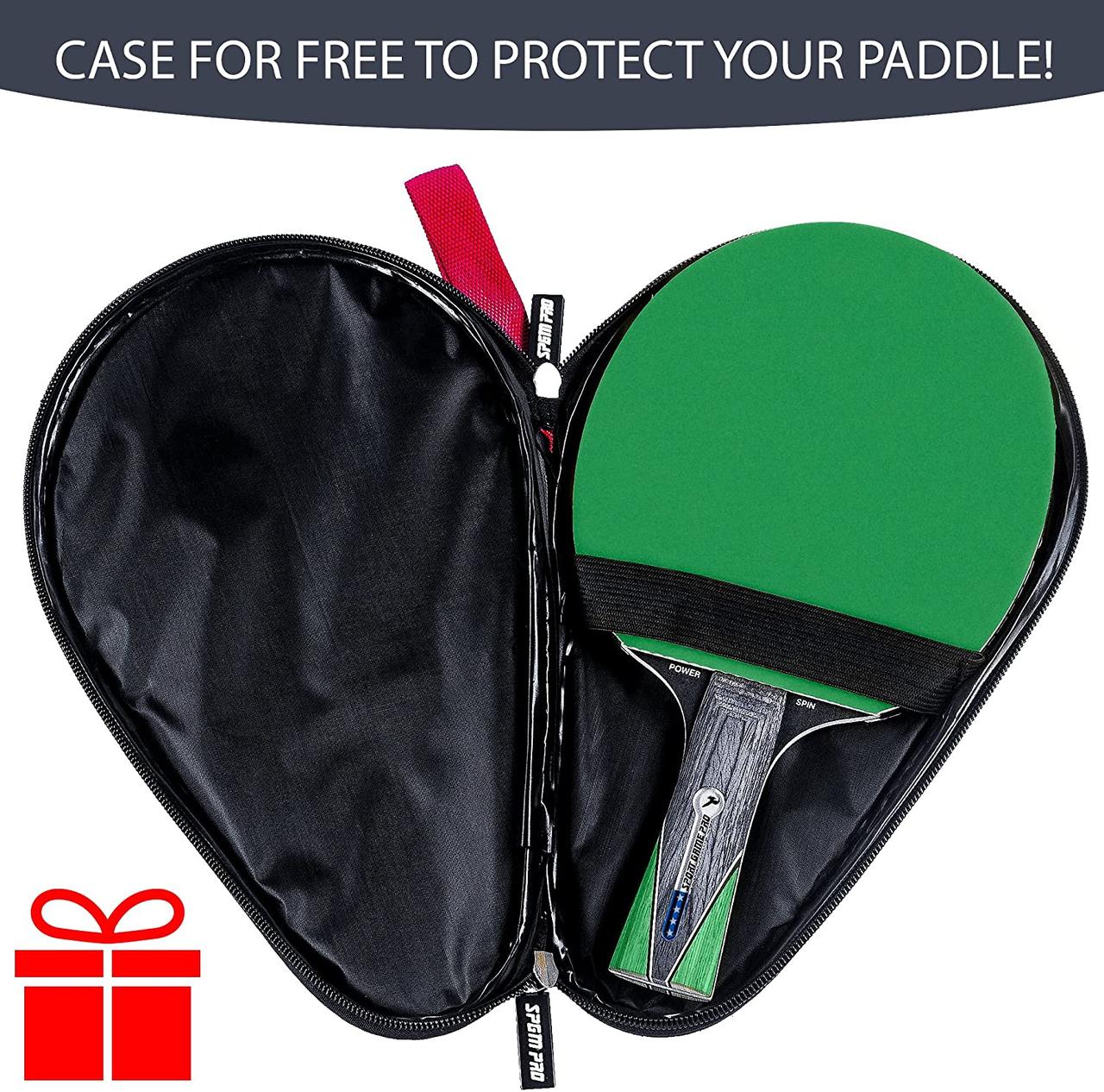 Ракетка для настільного тенісу SPORT GAME PRO + чохол. Зелена. ТОП-5 ракеток AMAZON США, фото 1
