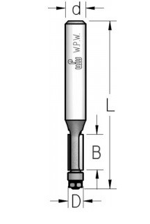 Фреза обгінна з нижнім підшипником WPW, D = 4,8 мм; В = 11 мм; хвостовик = 6 мм.