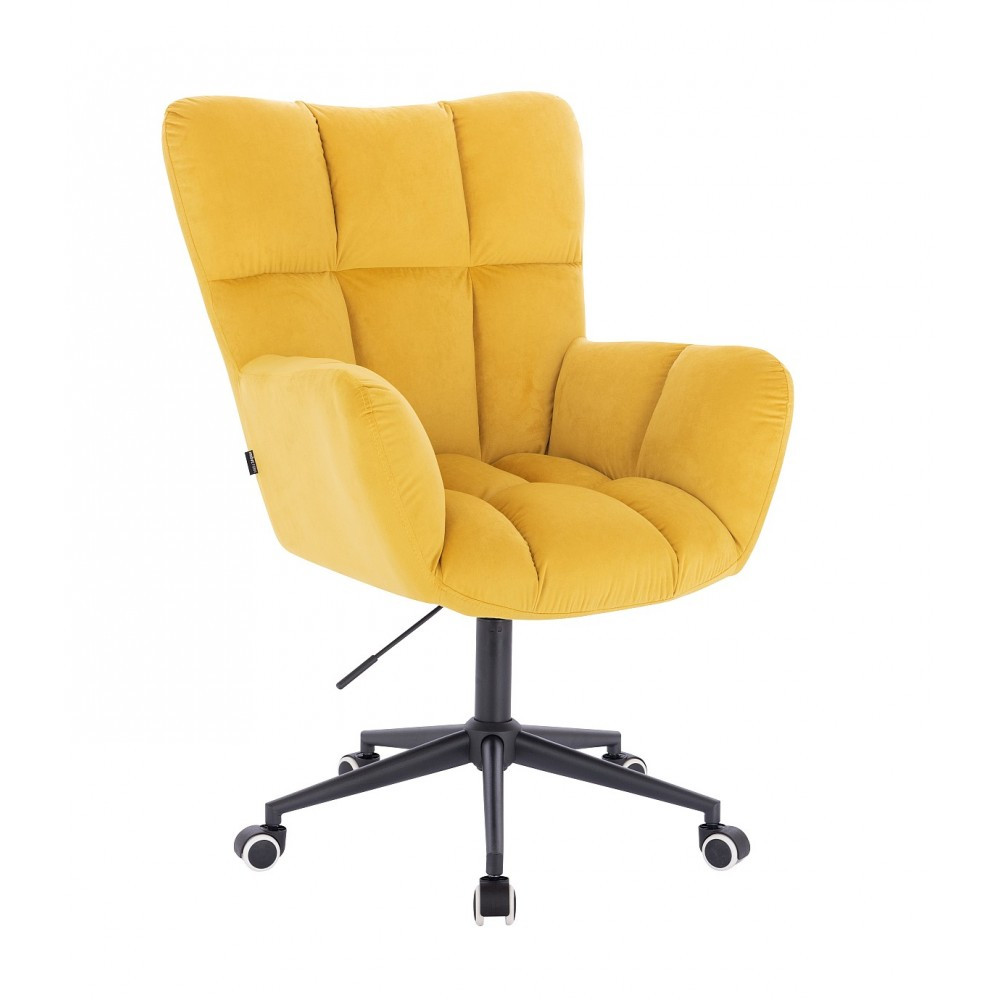 Крісло HR650K жовтий велюр чорна основа, фото 1