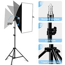 Набір постійного світла Puluz PU5070-2 Led Softbox Kit, фото 5