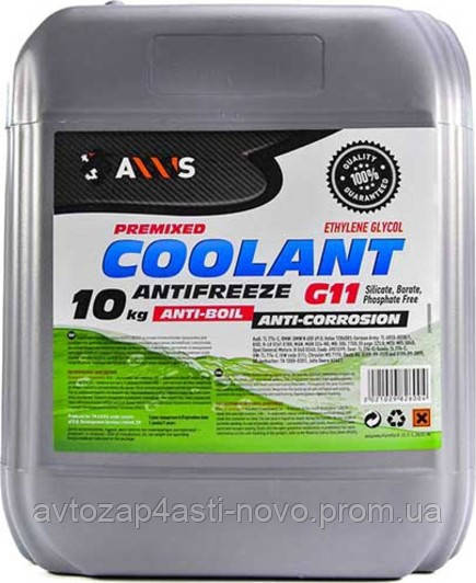 Антифриз GREEN G11 Coolant зелений 10 кг AXXIS