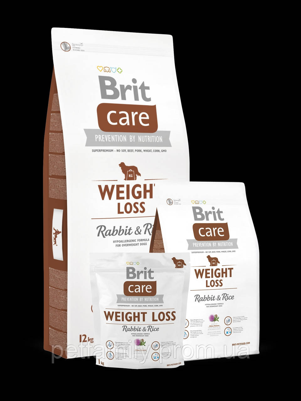 Корм Brit Care Weight Loss Rabbit з кроликом для собак із надмірною ...