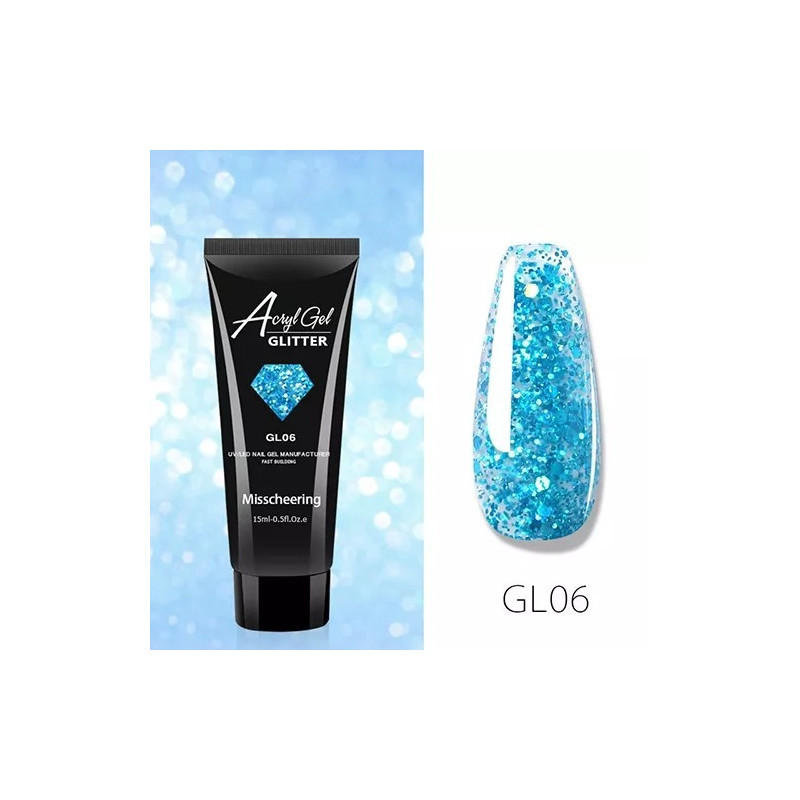 Полігель (акрігель) AcrylGel Professional GLITTER GL 06, 15мл