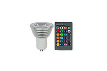 Лампа LED RGB 3W E27 з пультом 85-230V LM-294