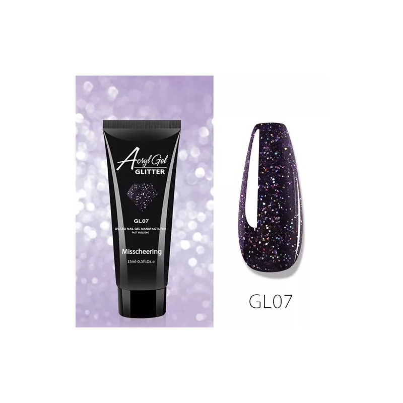 Полігель (акрігель) AcrylGel Professional GLITTER GL 07, 15мл