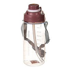 Велика спортивна пляшка для води з трубочкою 1 літр, (харчовий пластик) 1000 мл