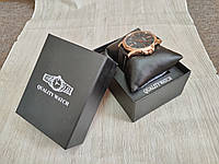 Подарочная кожаная коробка для часов черная с подушечкой, фирменная коробка для часов, упаковка подарочная