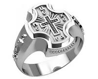 Кольцо серебряное Православное