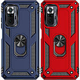 Ударостійкий протиударний чохол для Xiaomi Redmi Note 10 Pro Serge Ring чорний під маг. тримач із кільцем, фото 6