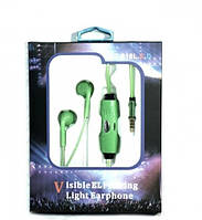 Навушники світні з мікрофоном Visible El Flowing Light Earphone AT-618