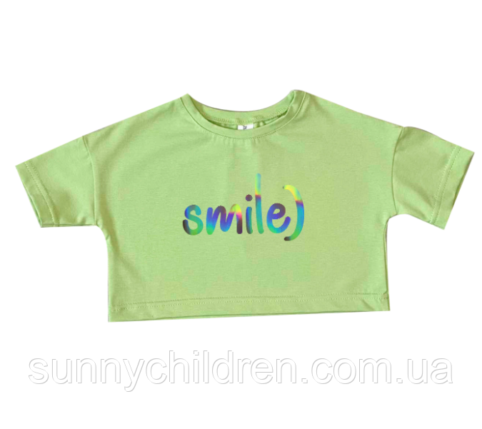 Топік на дівчинку Smile) зелений 116-158