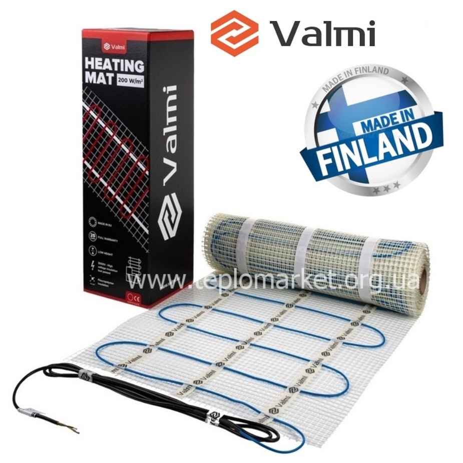 Тепла підлога Valmi Mat 1,5м² /300Ват/200Вт/м² двожильний нагрівальний мат під плитку