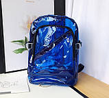 Прозорий рюкзак сумка жіноча синій, фото 2