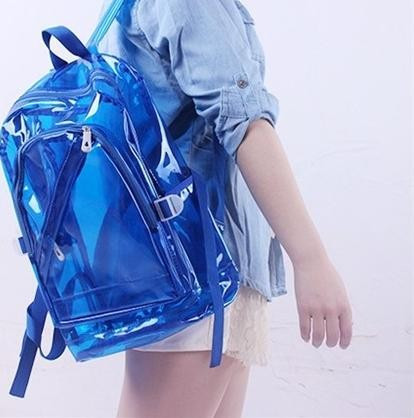 Прозорий рюкзак сумка жіноча синій