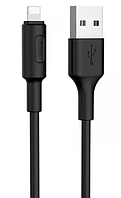 Кабель для зарядки телефона, планшета Lightning Apple iPhone HOCO X25 100см |2A| Черный