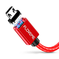 Магнитный кабель Floveme 3А MicroUSB Android 100см Магнитная зарядка 1м Красный